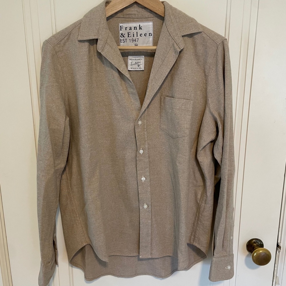 Frank & Eileen The Eileen Cotton Button Down Shirt Oatmeal Heather Size XS - Picture 4 of 7